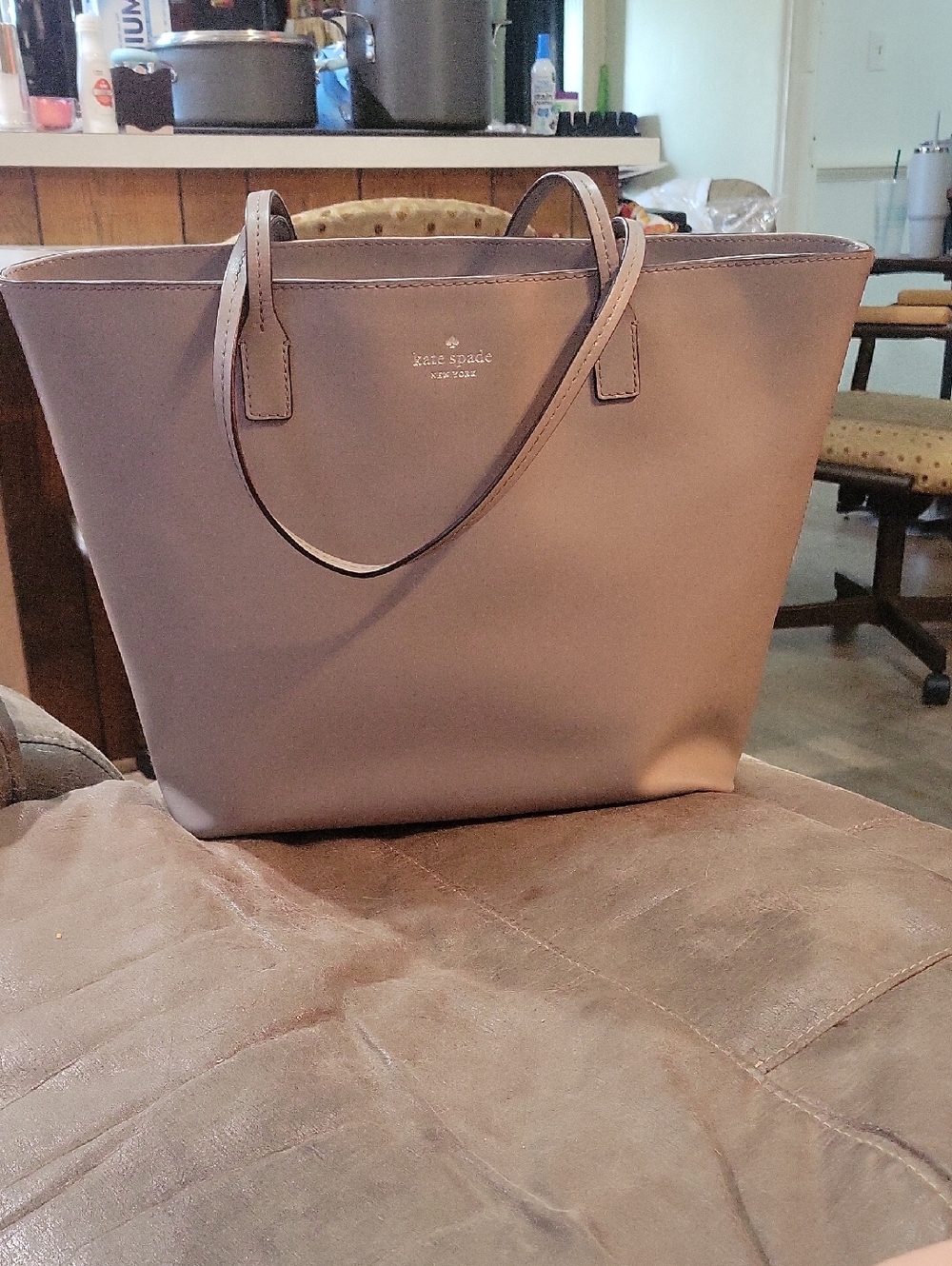 kate spade lavender gray tote bag